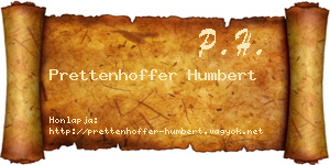 Prettenhoffer Humbert névjegykártya